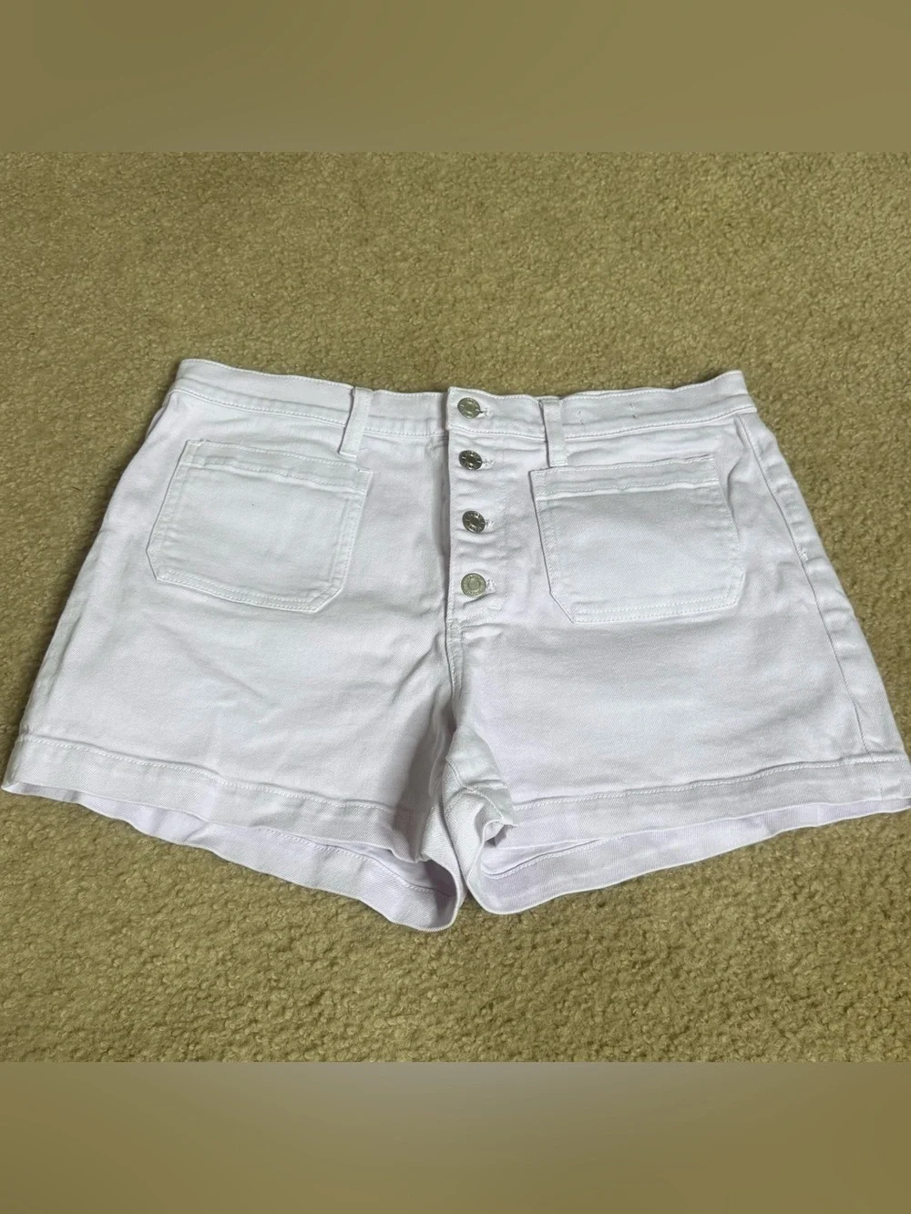 J. Crew High-rise garment-dyed Japanese denim Shorts with patch pockets Size 31